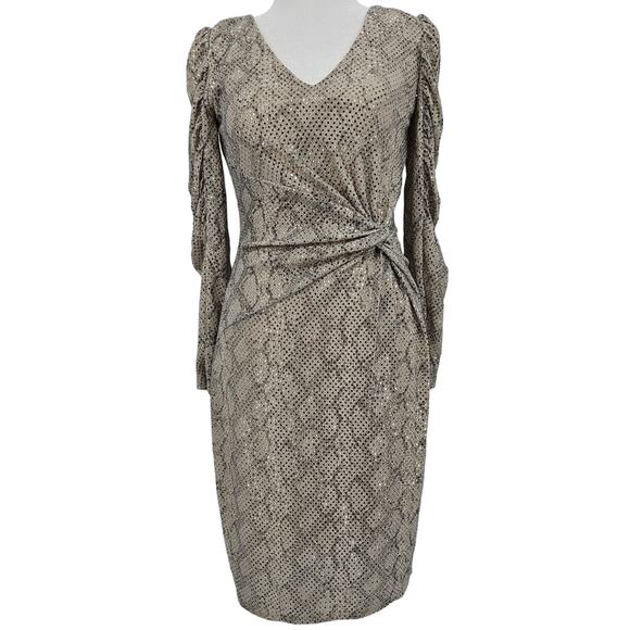 Anthropologie Skies Are Blue Womans size XS Animal Print Midi Dress Sequins NEW - Picture 1 of 9